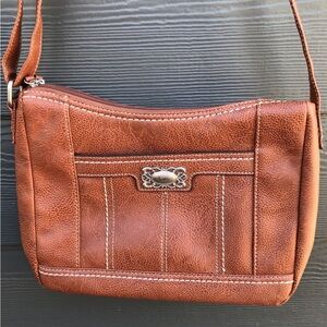 B.O.C Brown Faux Leather Crossbody Bag